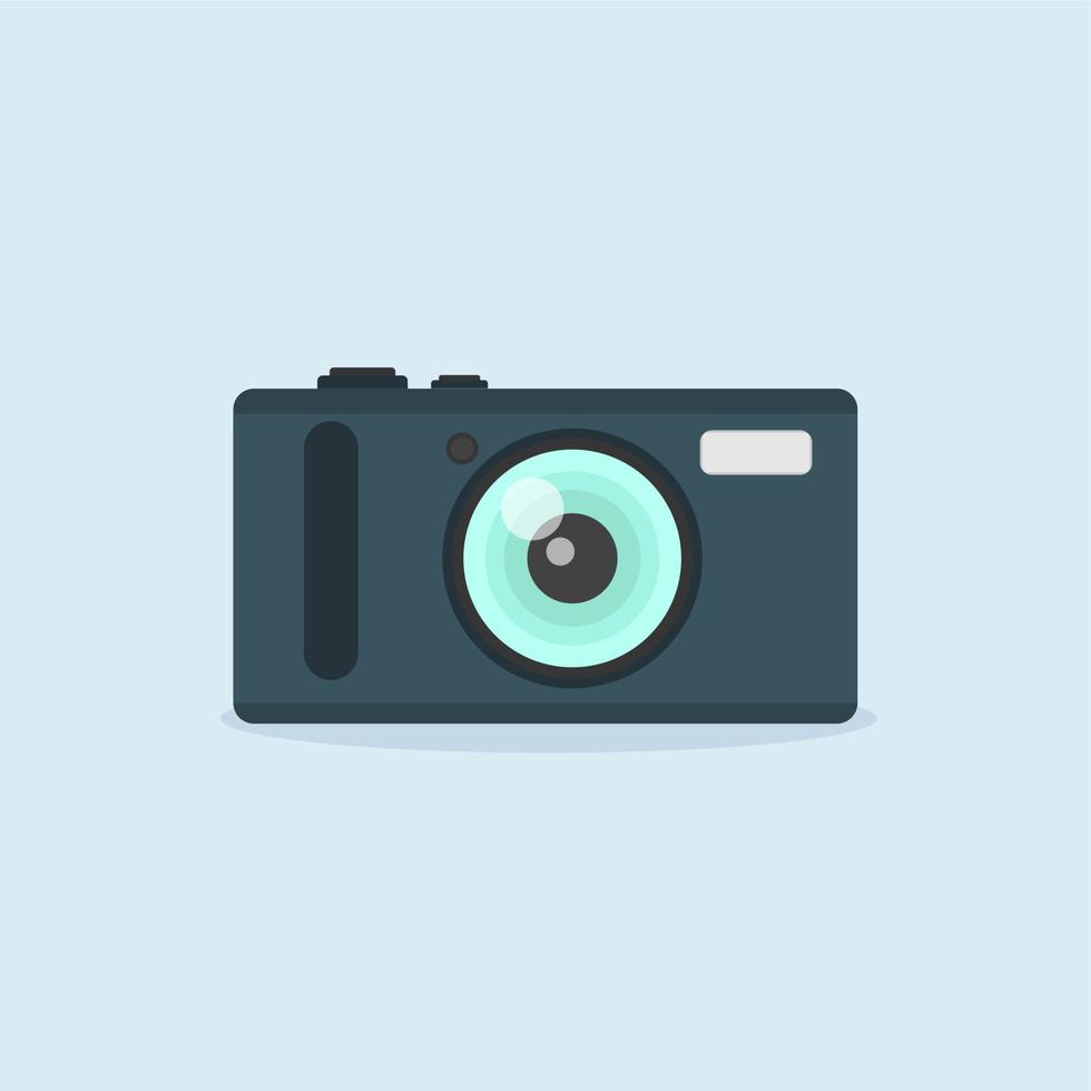 vintage analogue camera flat design vector illustration. analog camera design
