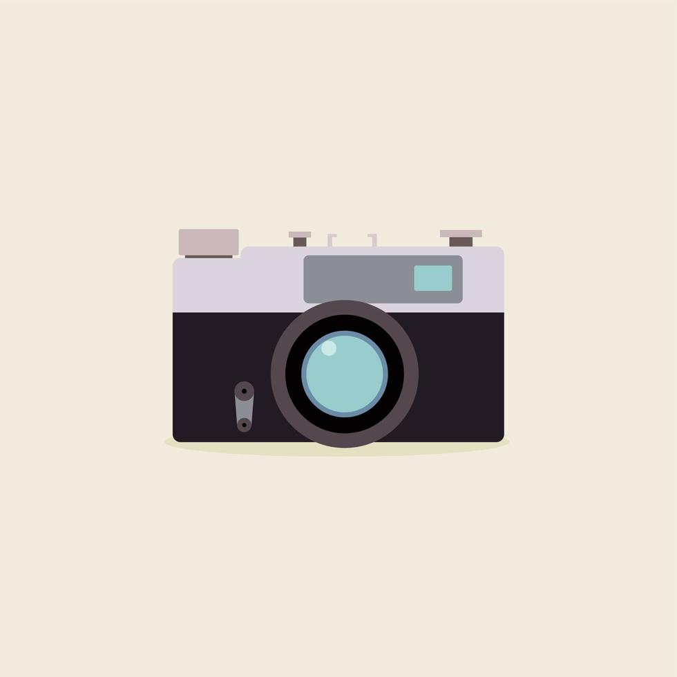 vintage analogue camera flat design vector illustration. analog camera design