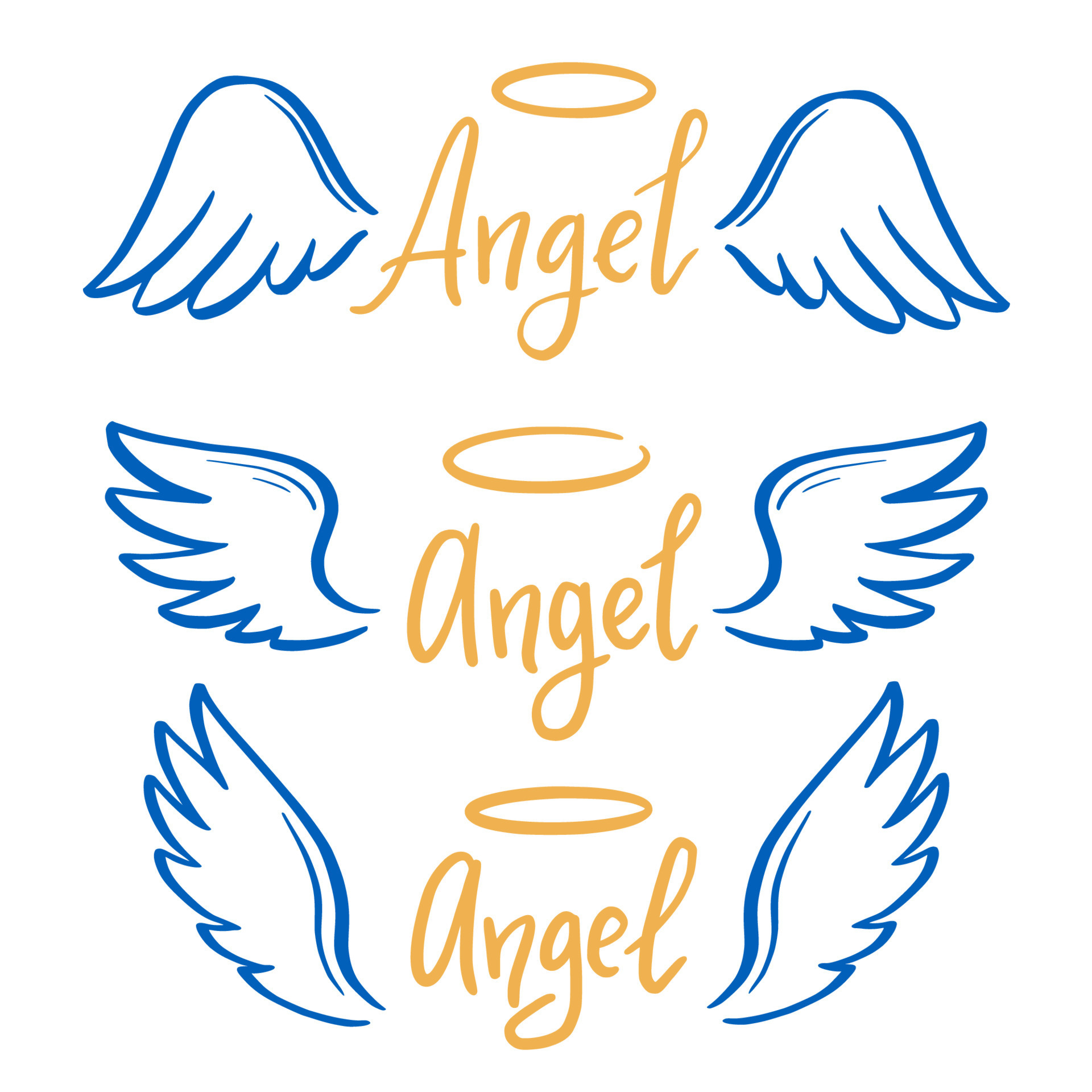 Angel wing with halo and angel lettering text 8034390 Vector Art at ...