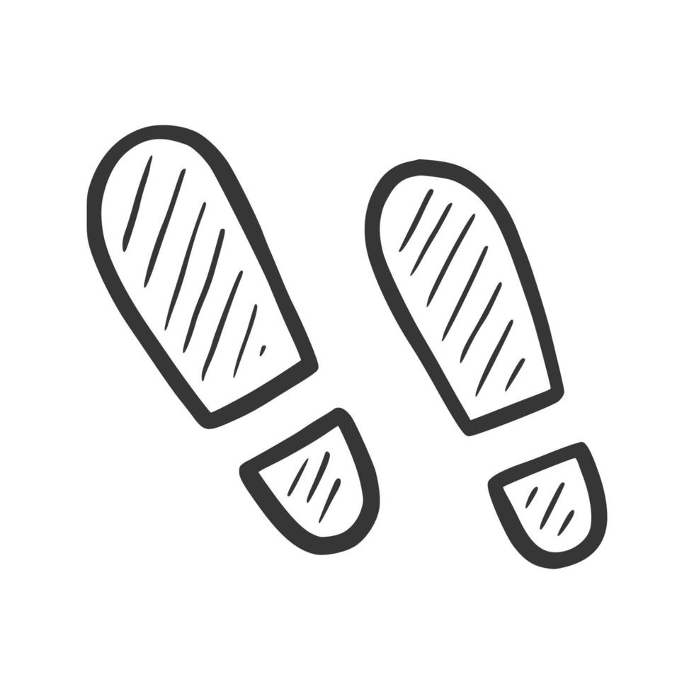 Hand drawn footprint. Doodle sketch vector