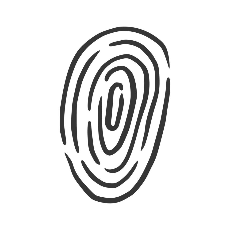 Fingerprint doodle. Hand drawn doodle sketch vector