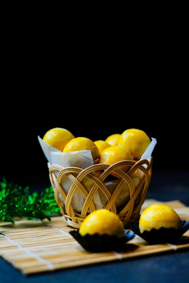 Nastar, Nastar Cookies with pineapple jam inside. Familiar during the month of Ramadan and Eid Fitri. Selective focus image, blurred background. photo