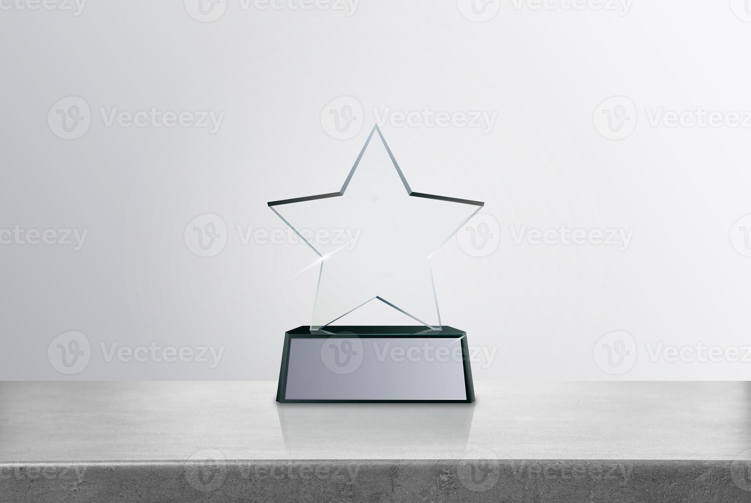 diseño de premio en forma de estrella y plantilla de premio en blanco foto