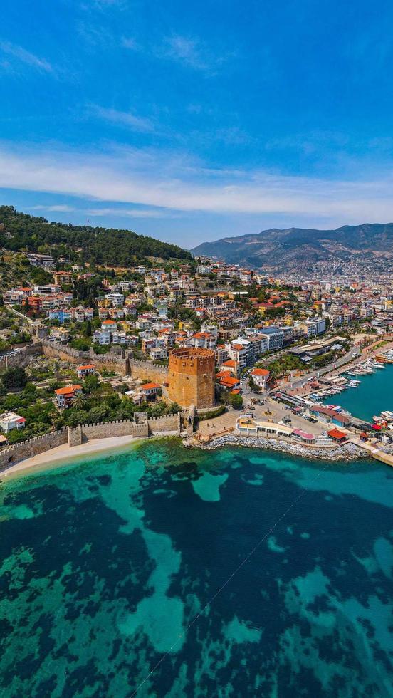 alanya red tower landscape photo