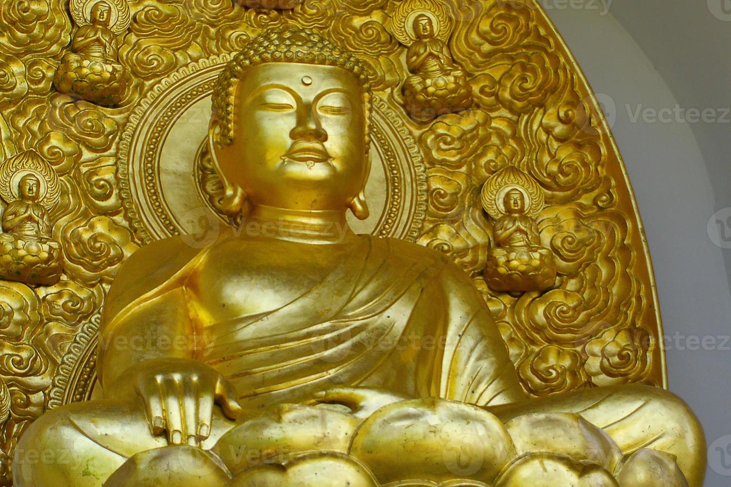 Meditating Buddha of the Peace pagoda in London photo