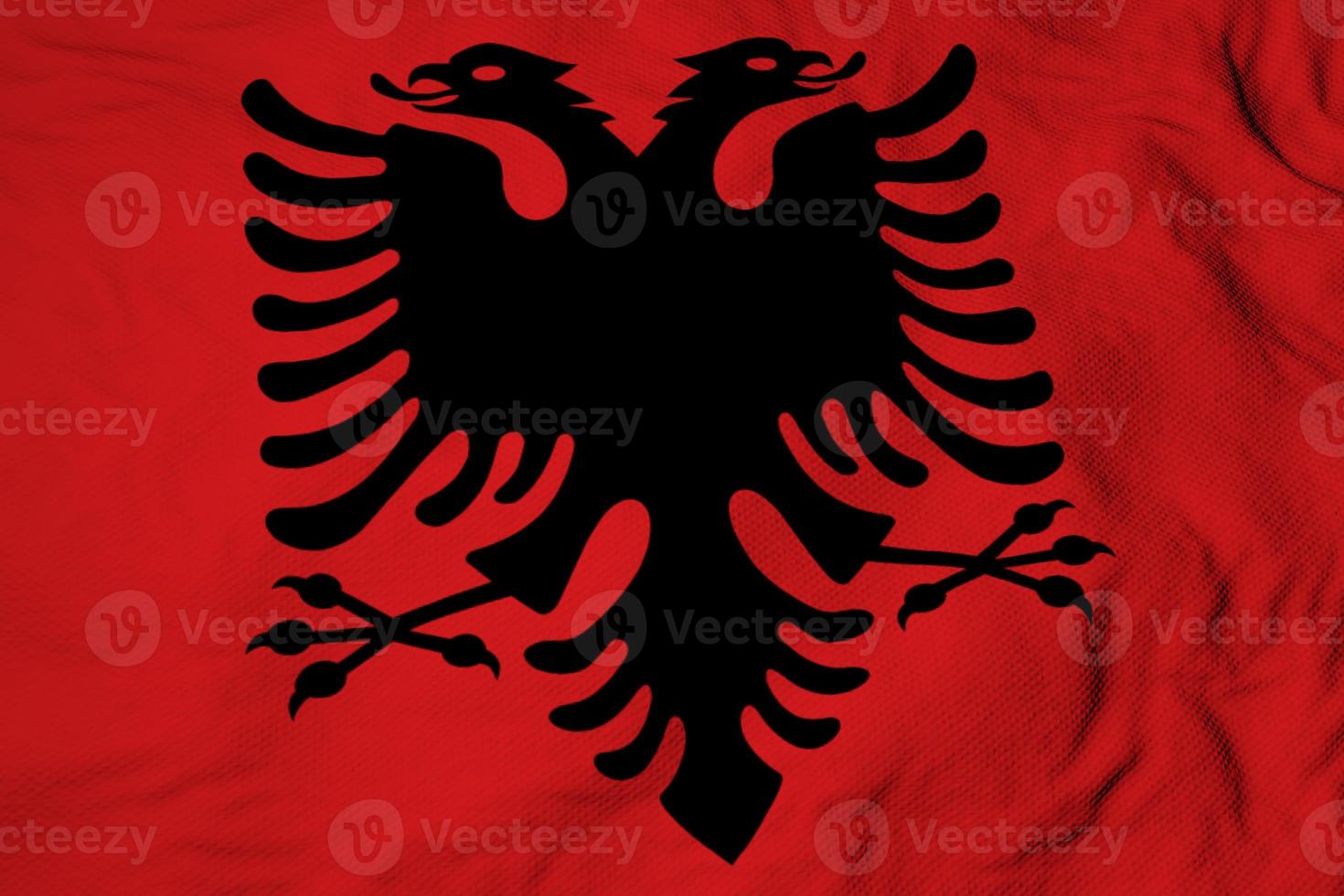 Albanian flag in 3D rendering photo