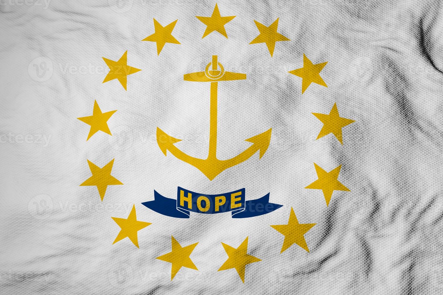 Flag of Rhode Island in 3D rendering photo