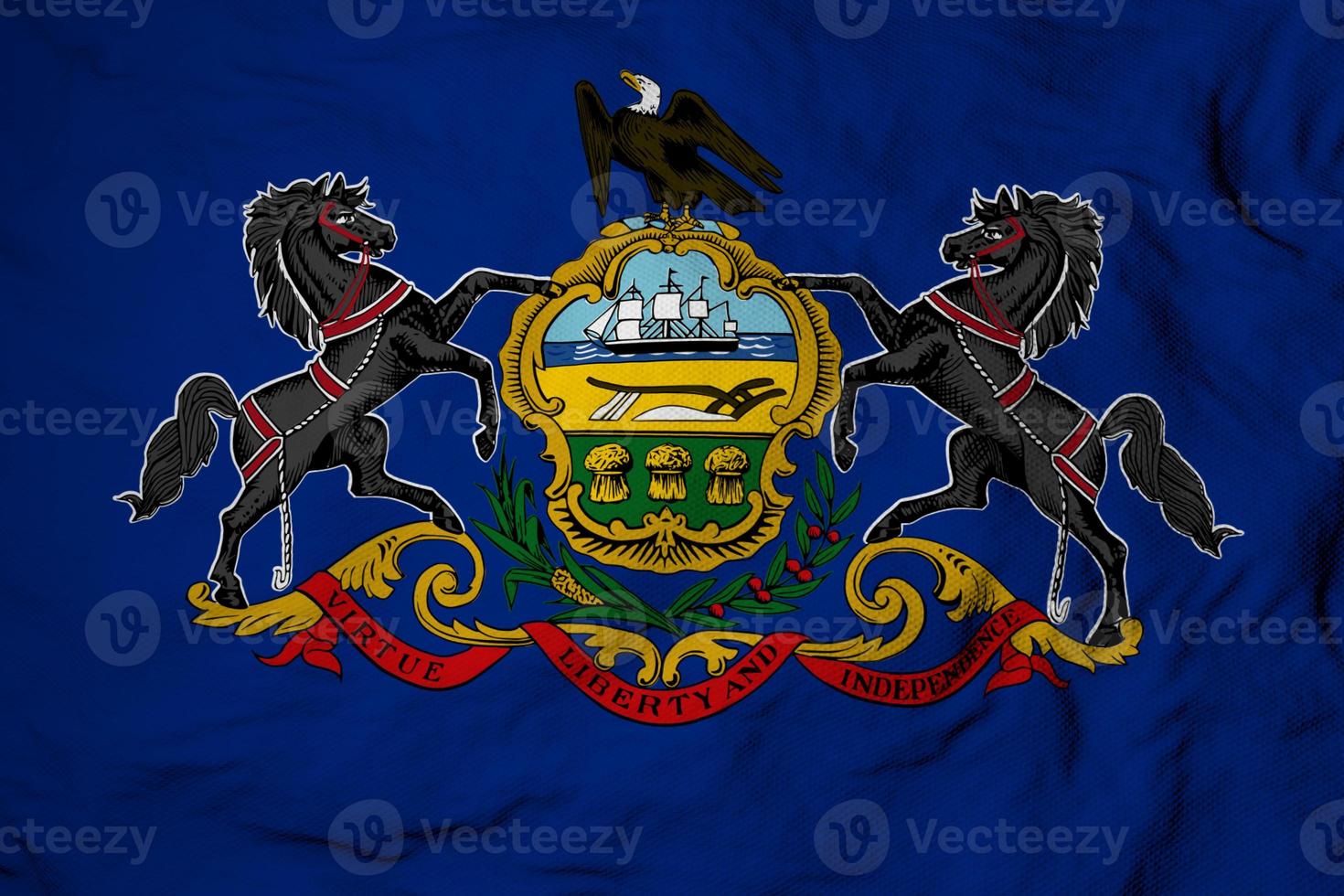 Flag of Pennsylvania in 3D rendering photo