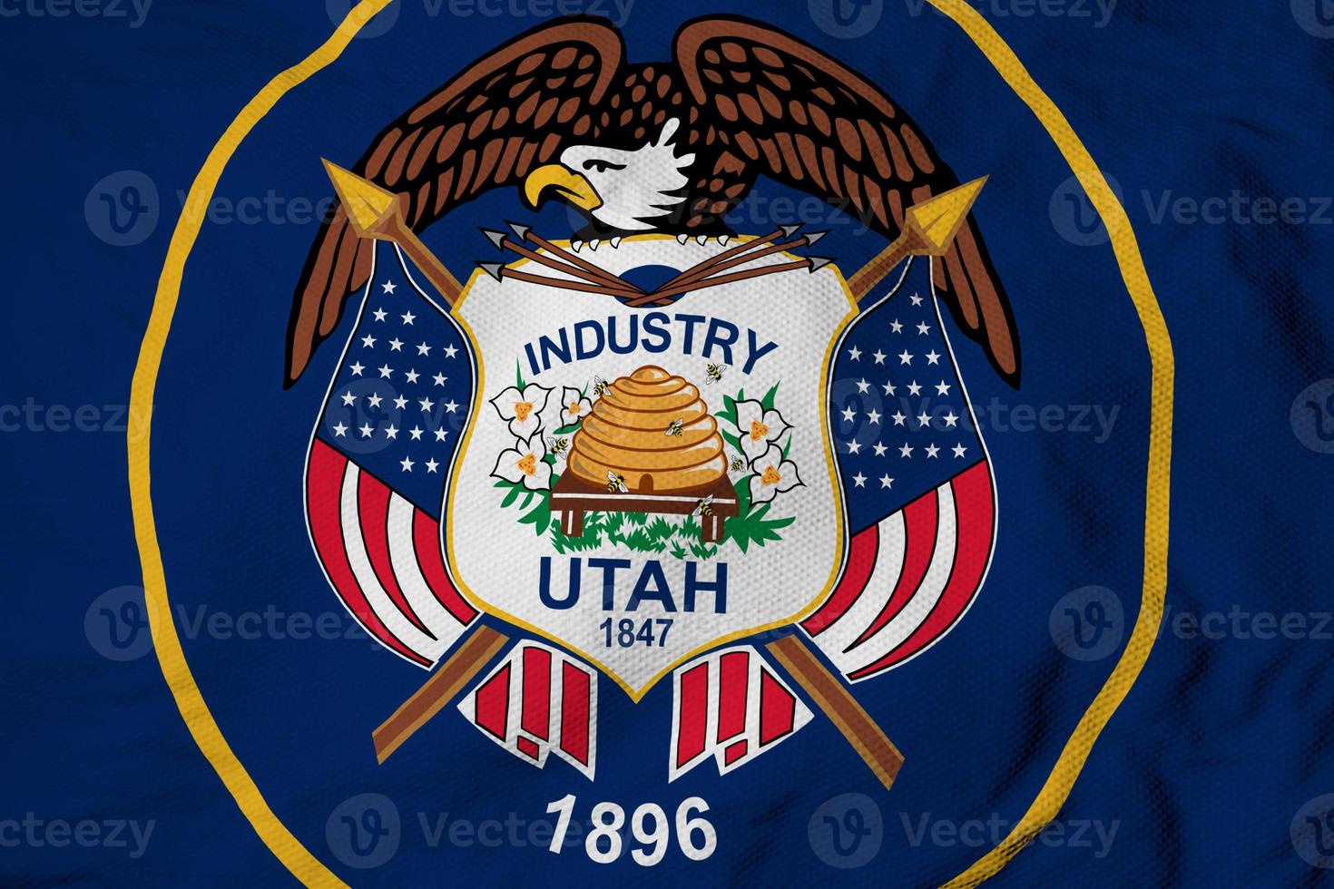 Flag of Utah in 3D rendering photo