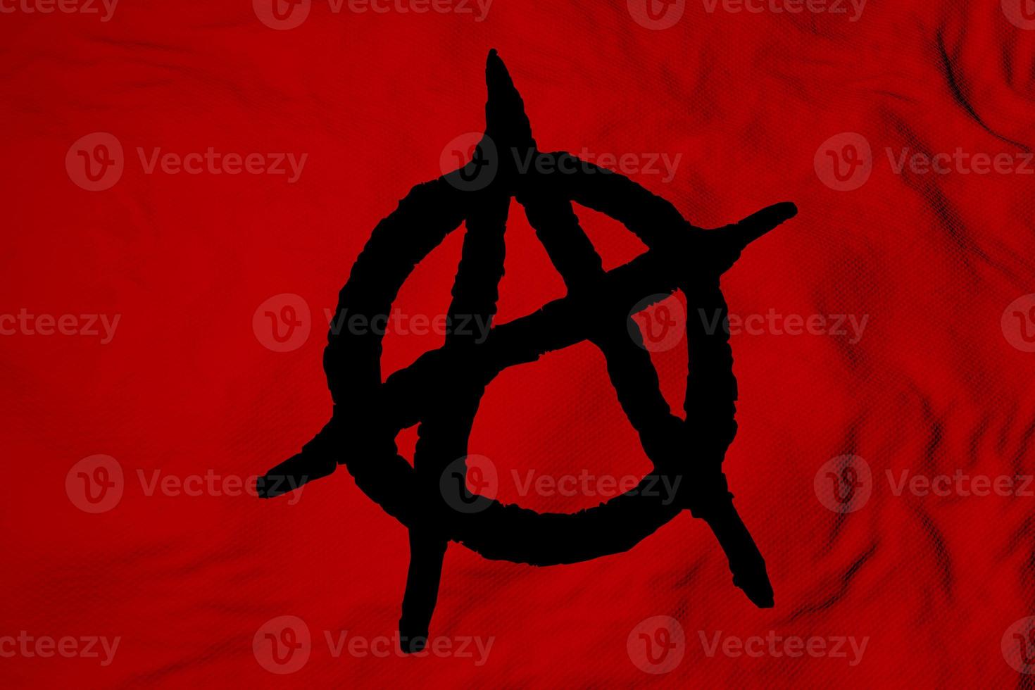 Anarchist flag in 3D rendering photo