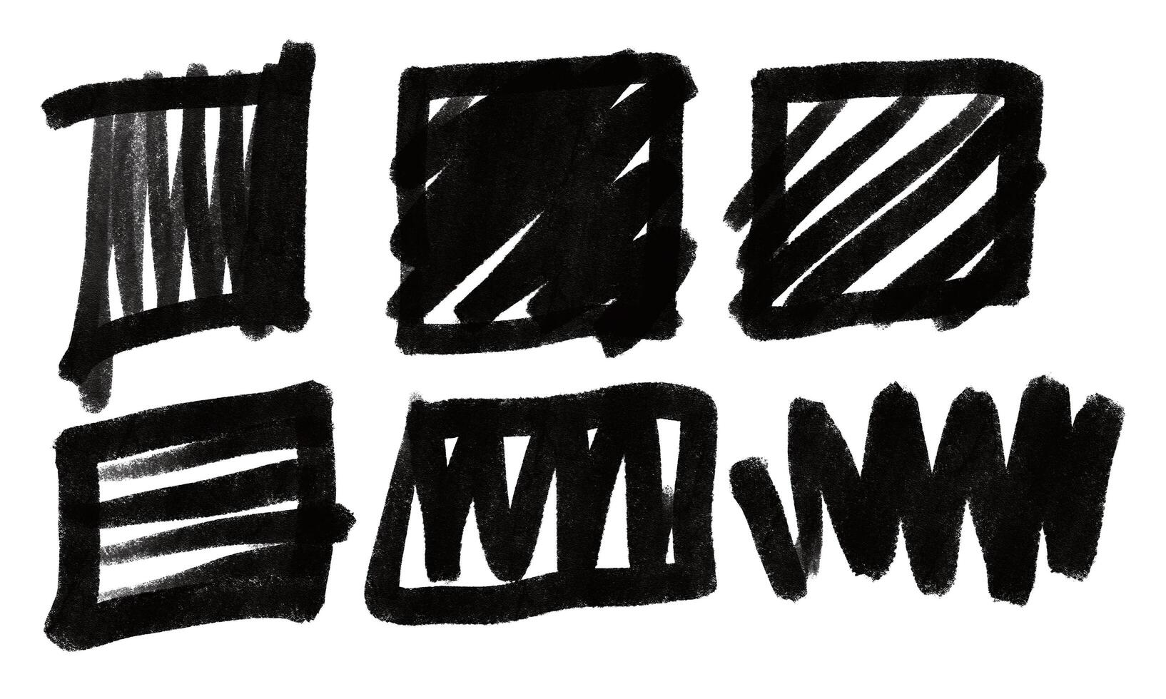 abstract brush stroke elements. black lines in abstract scribble style for creative design photo