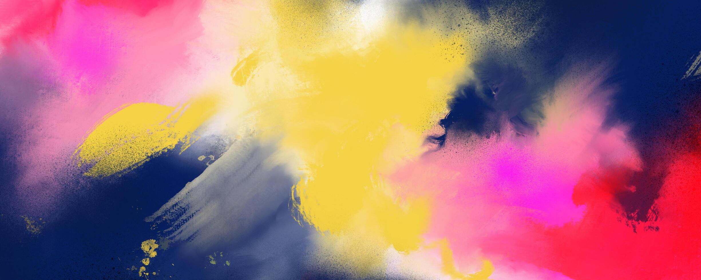 Abstract painting mixes many colors and textures for backgrounds and