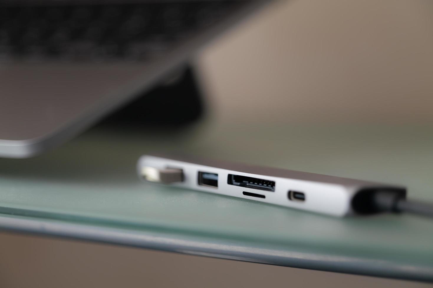 USB C Hub Adapter. Card reader. photo