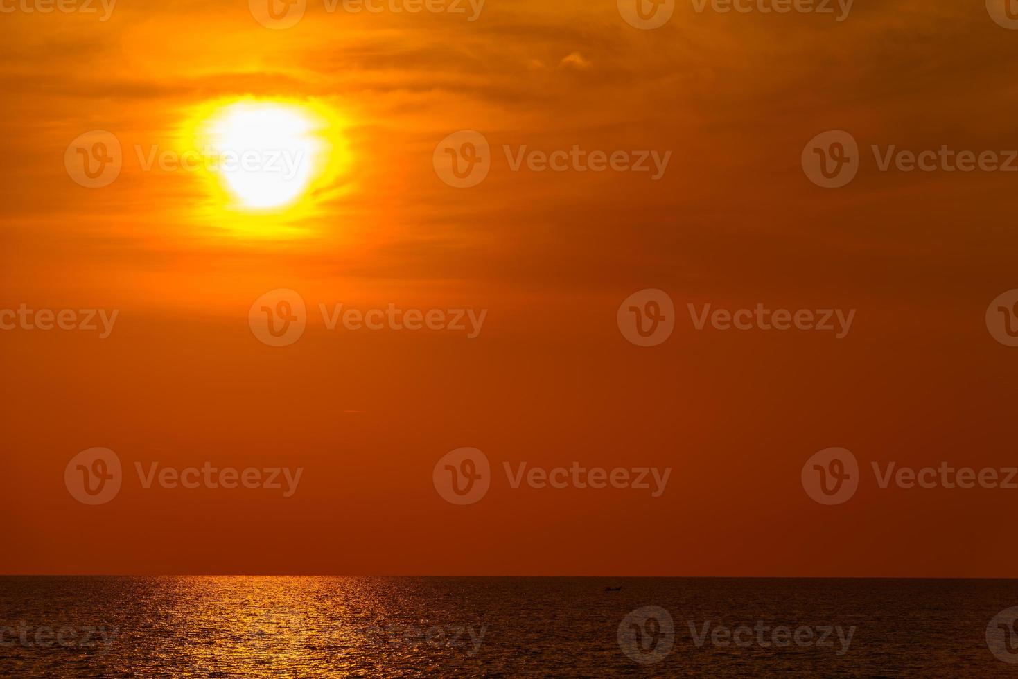 Landscape of sunset with at Nai Yang Beach, Phuket Province, Thailand. photo