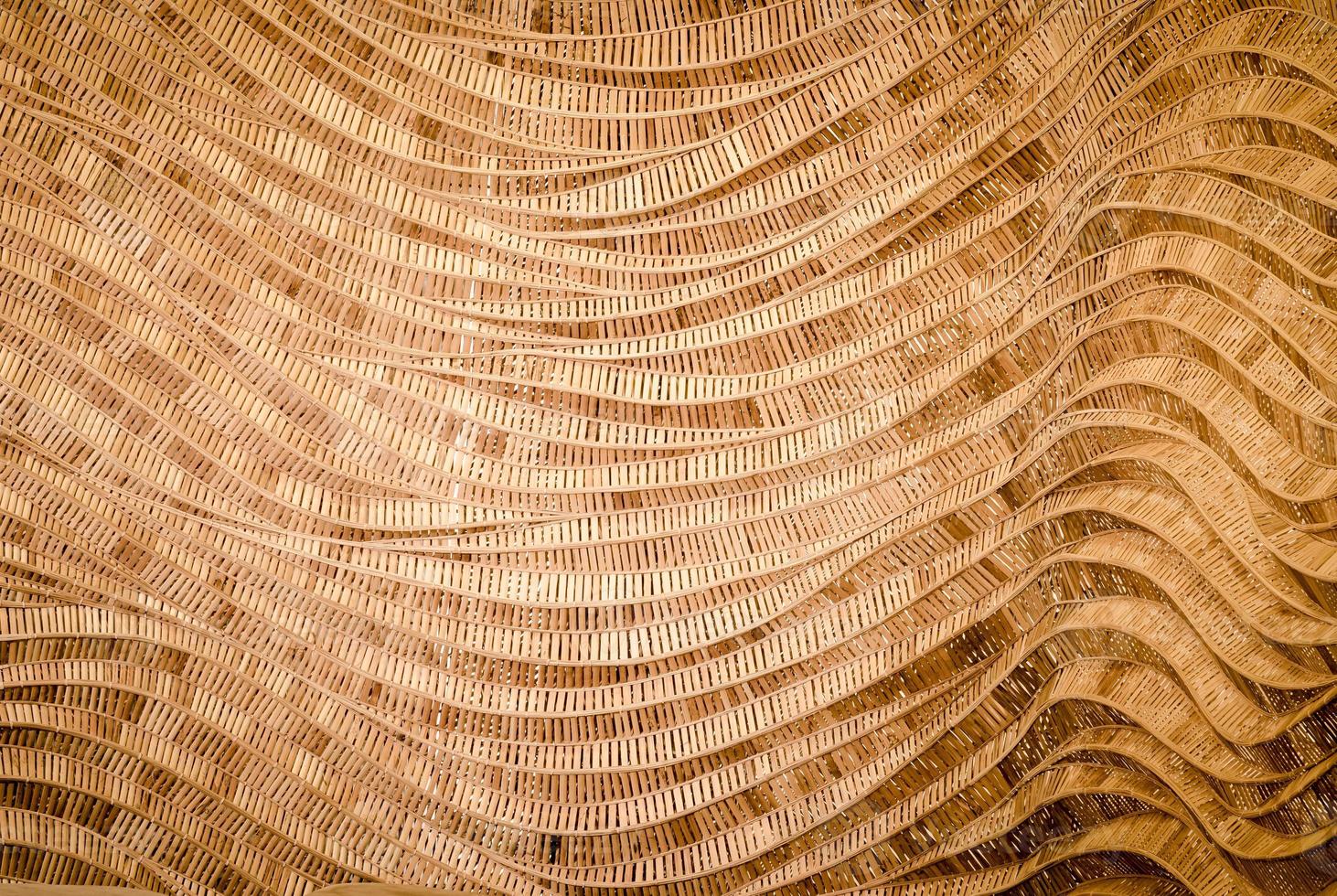 nature background of brown handicraft weave texture bamboo surface photo