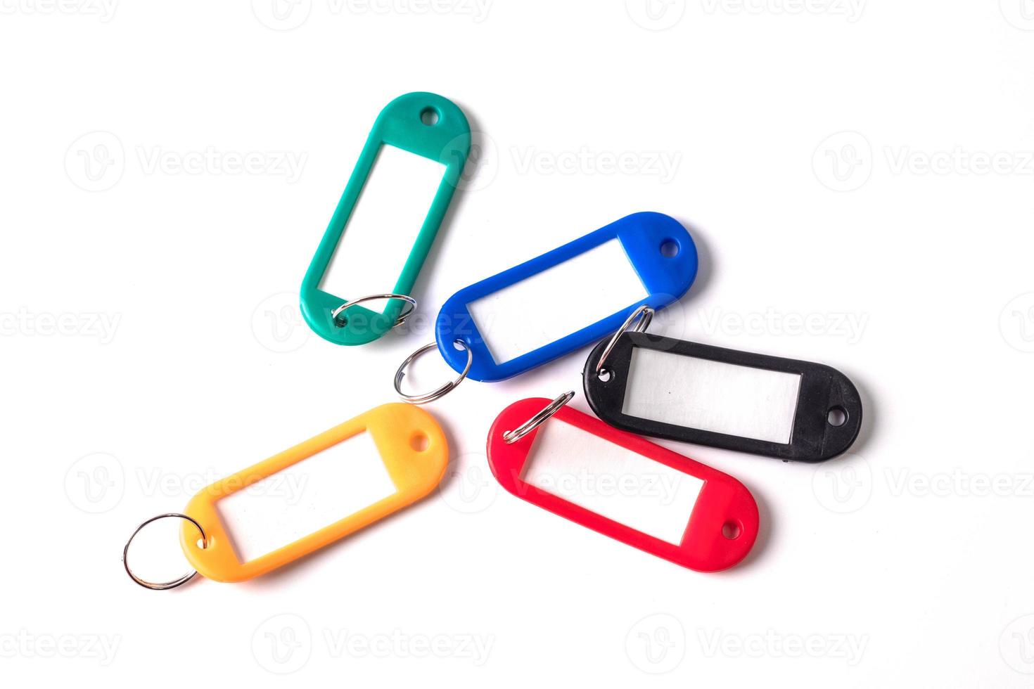 Colorful label keychain on white background 8037061 Stock Photo at Vecteezy