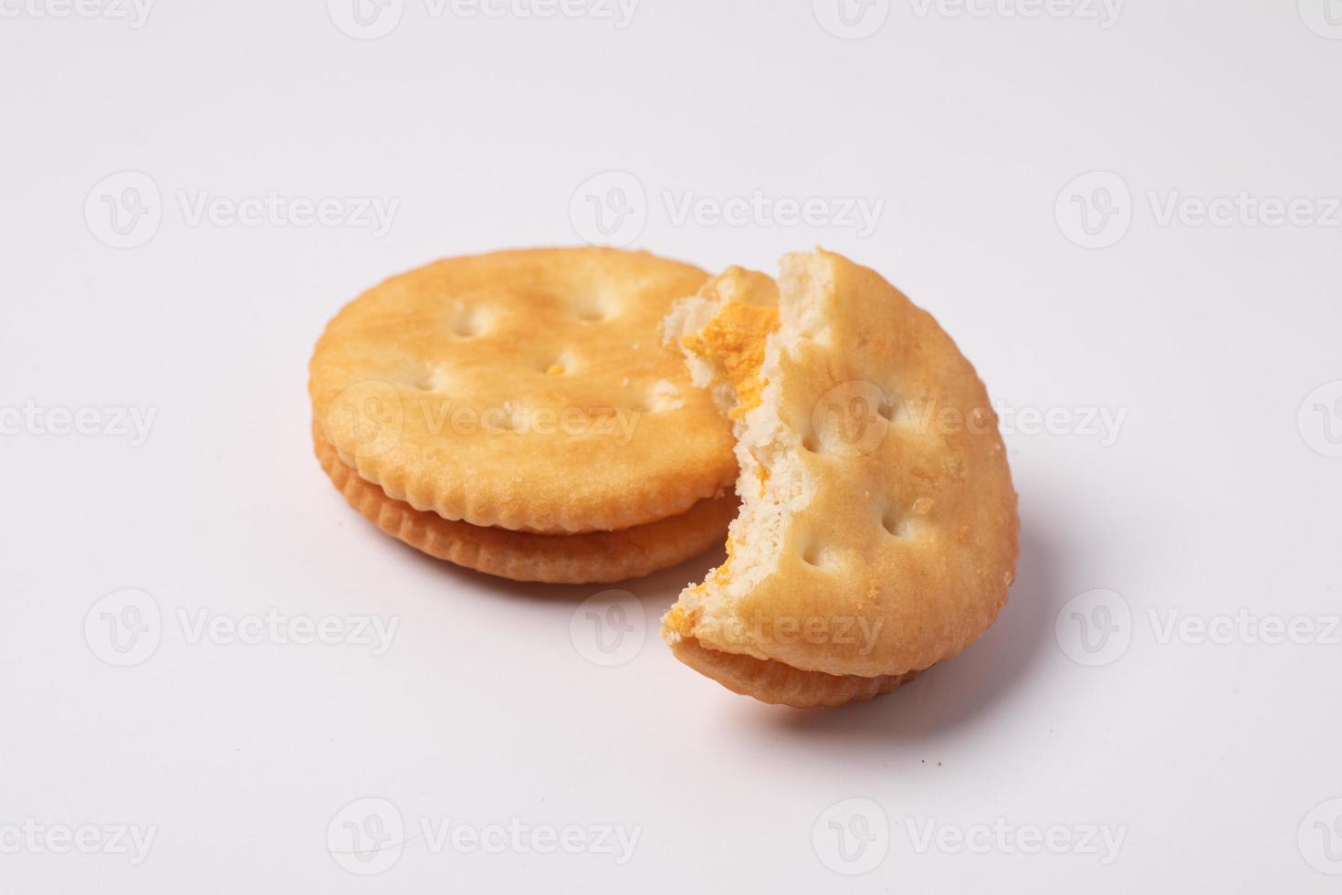 Three crackers on a white background photo
