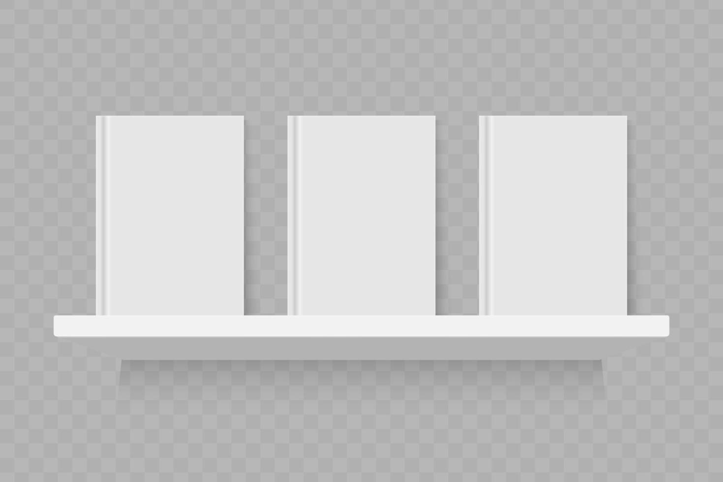 Empty white book on shelf vector