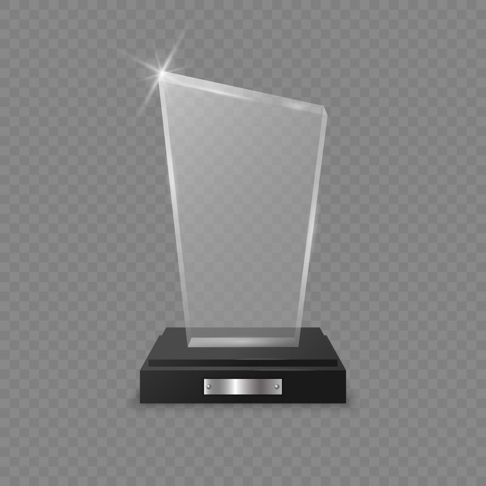 Glass trophy award vector