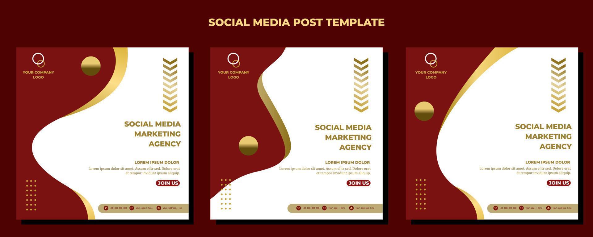 Red White Vector Social Media Post Template, vector art illustration and text