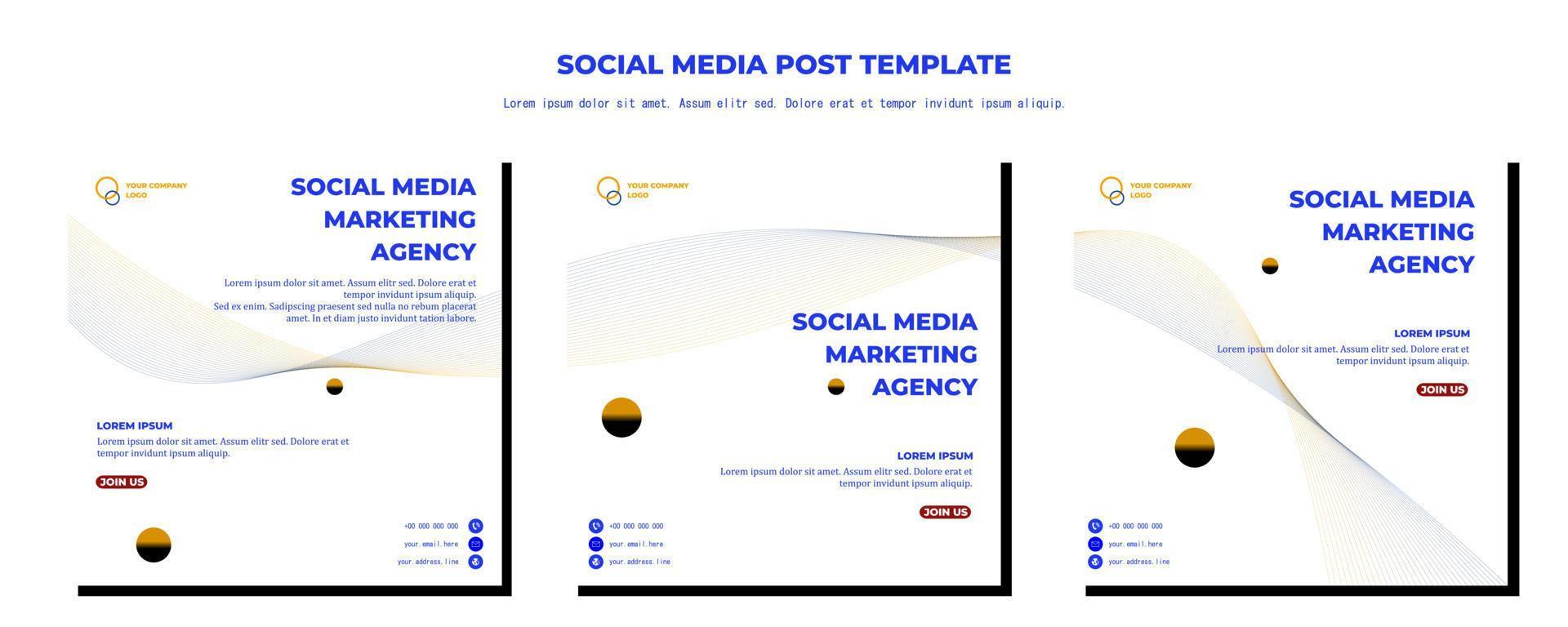 White Vector Social Media Post Template, vector art illustration and text