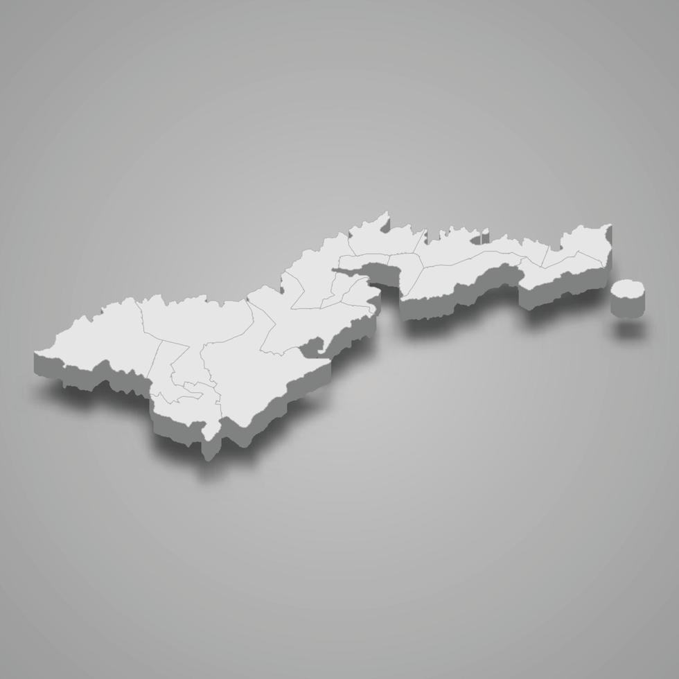 3d isometric map of American Samoa, isolated with shadow vector