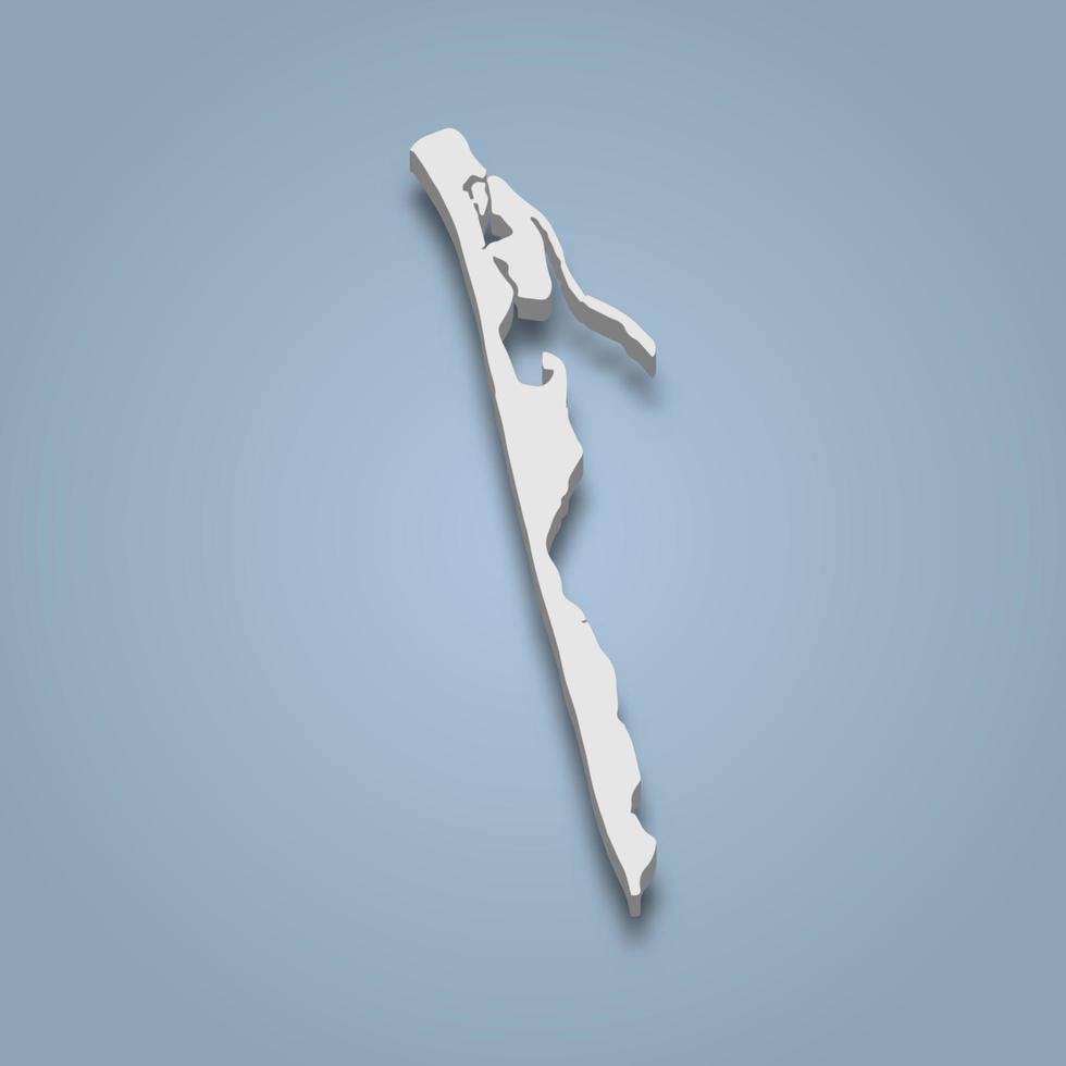 3d isometric map of Captiva is an island in Florida , isolated vector illustration