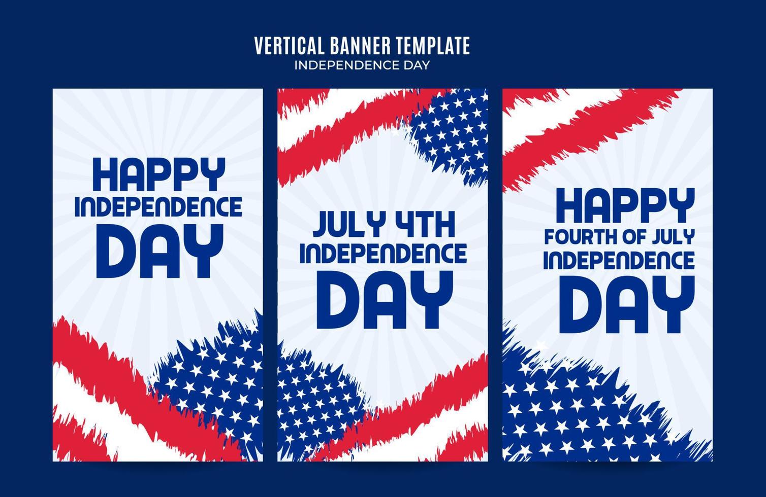 Happy 4th of July - Independence Day USA Web Banner for Social Media Vertical Poster, banner, space area and background vector