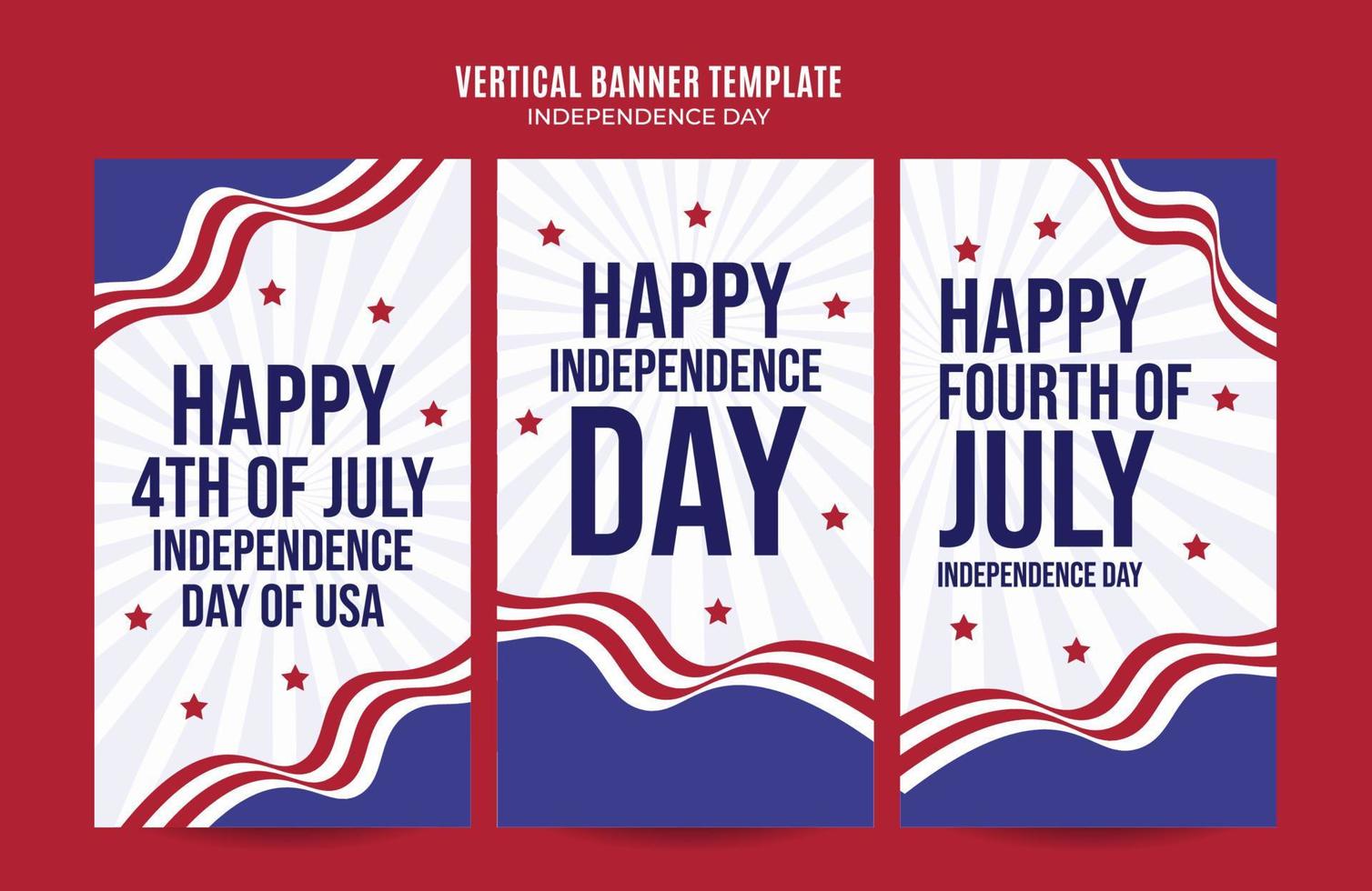 Happy 4th of July - Independence Day USA Web Banner for Social Media Vertical Poster, banner, space area and background vector