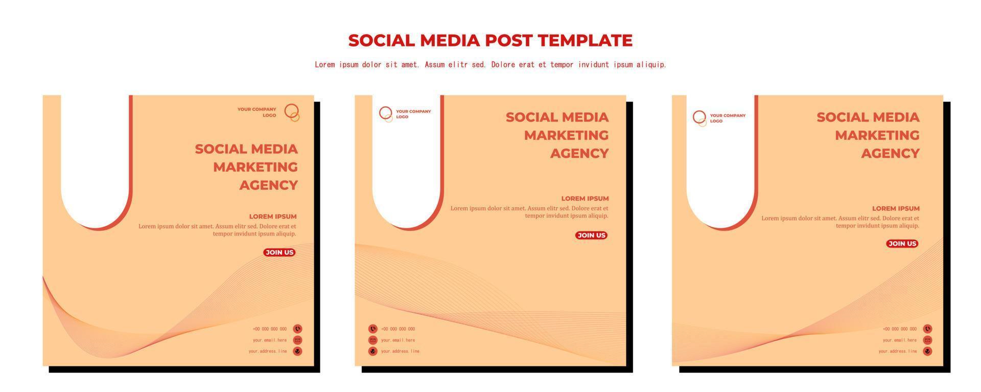 Brown Vector Social Media Post Template, vector art illustration and text