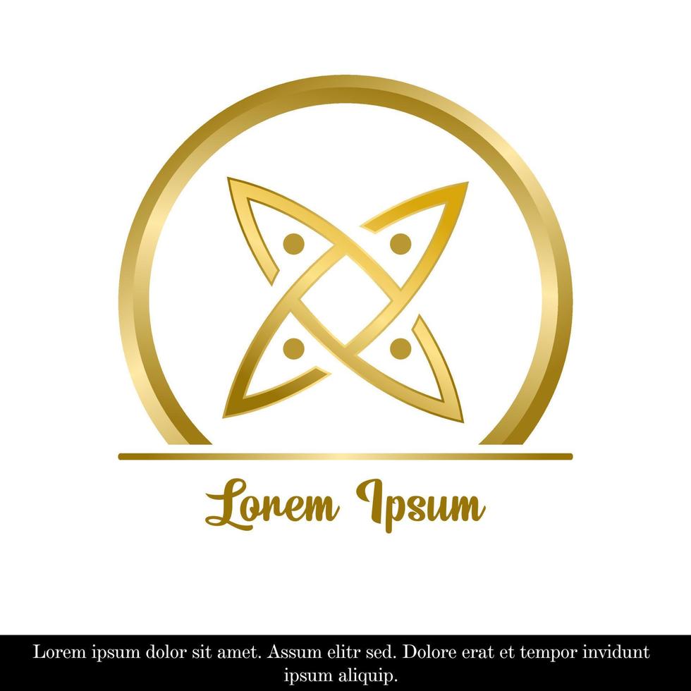 diseño de logotipo vectorial, color dorado de lujo, diseño moderno minimalista vector