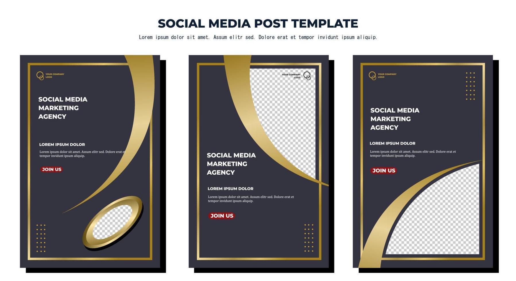 Vector Social Media Post Template, vector art illustration and text