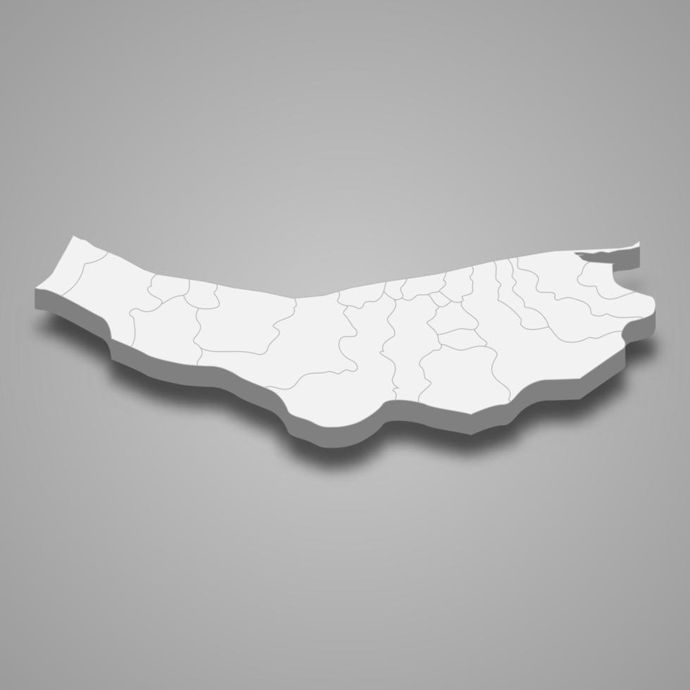 3d isometric map of Mazandaran is a province of Iran vector