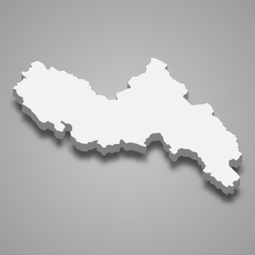 3d isometric map of Lai Chau Province of Vietnam 8037834 Vector Art at Vecteezy