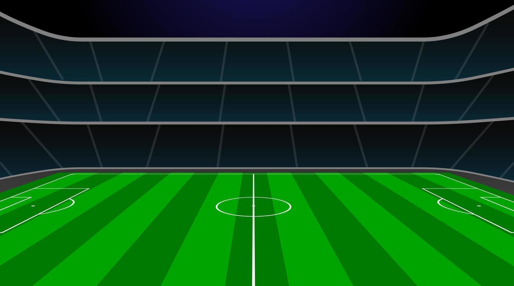 estadio de fútbol con campo verde. vector