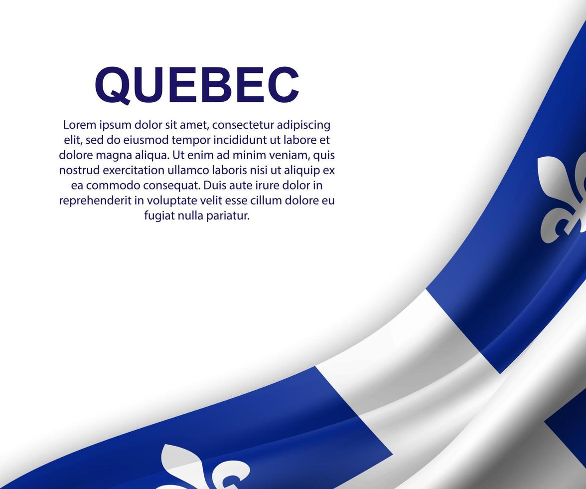 waving flag of Quebec vector