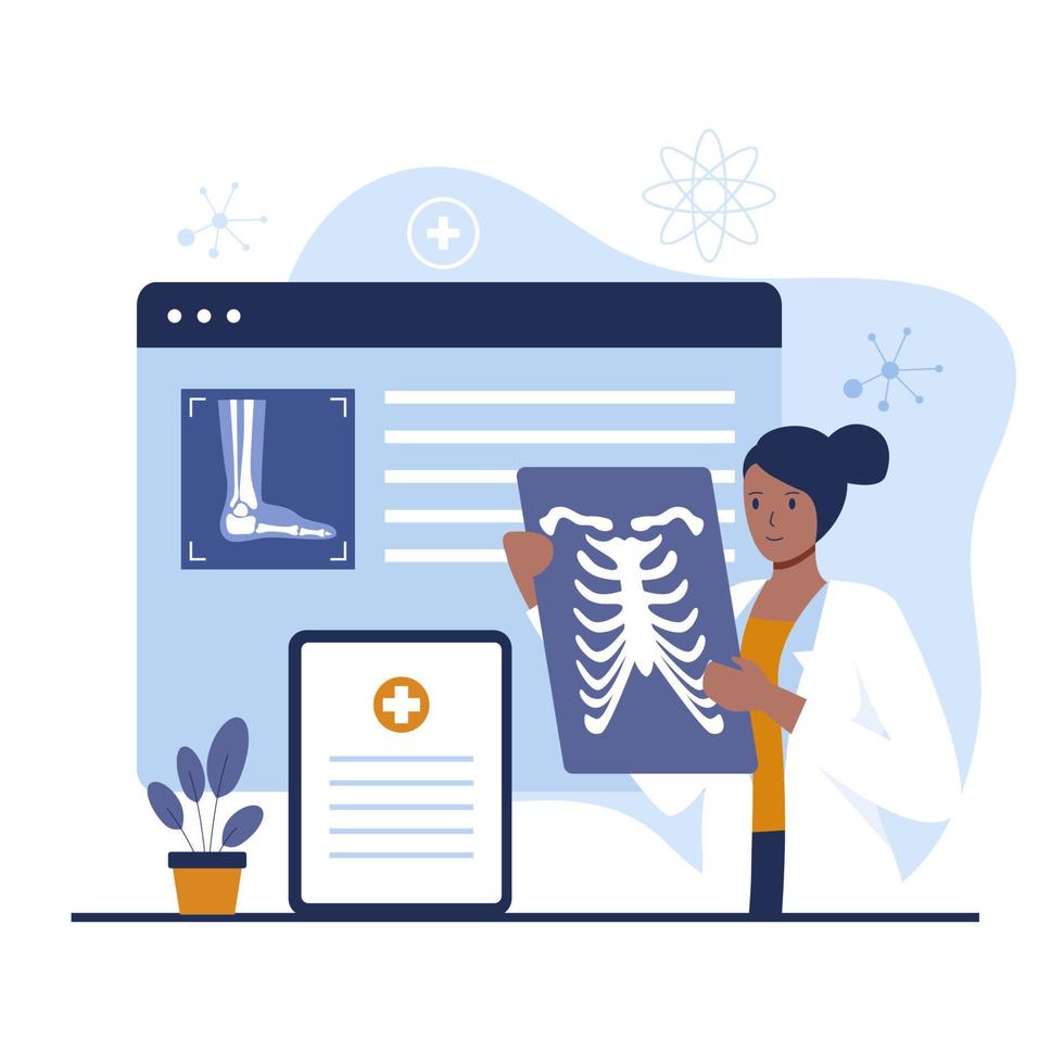 Flat design of radiologist concept vector