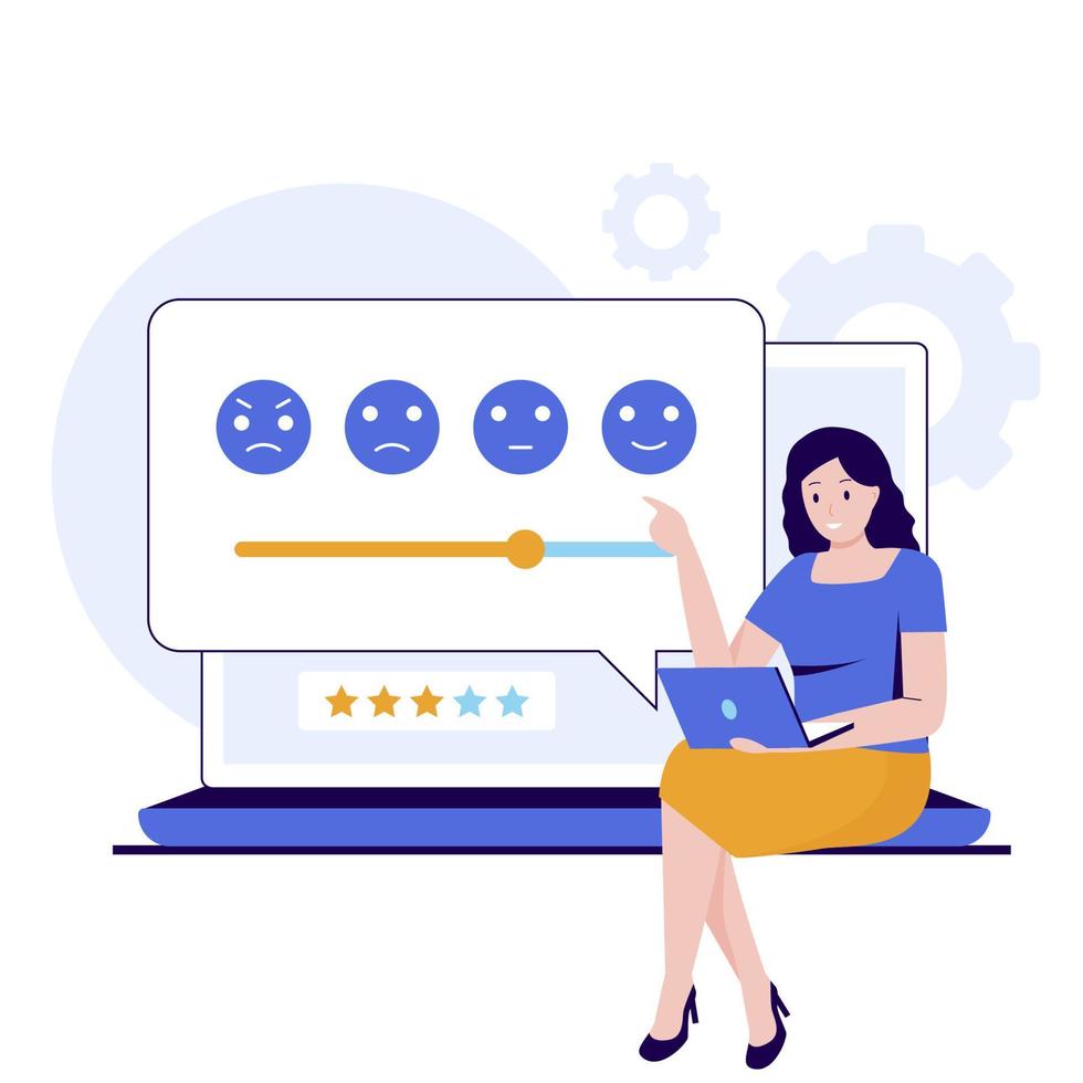 Flat design of online review concept vector