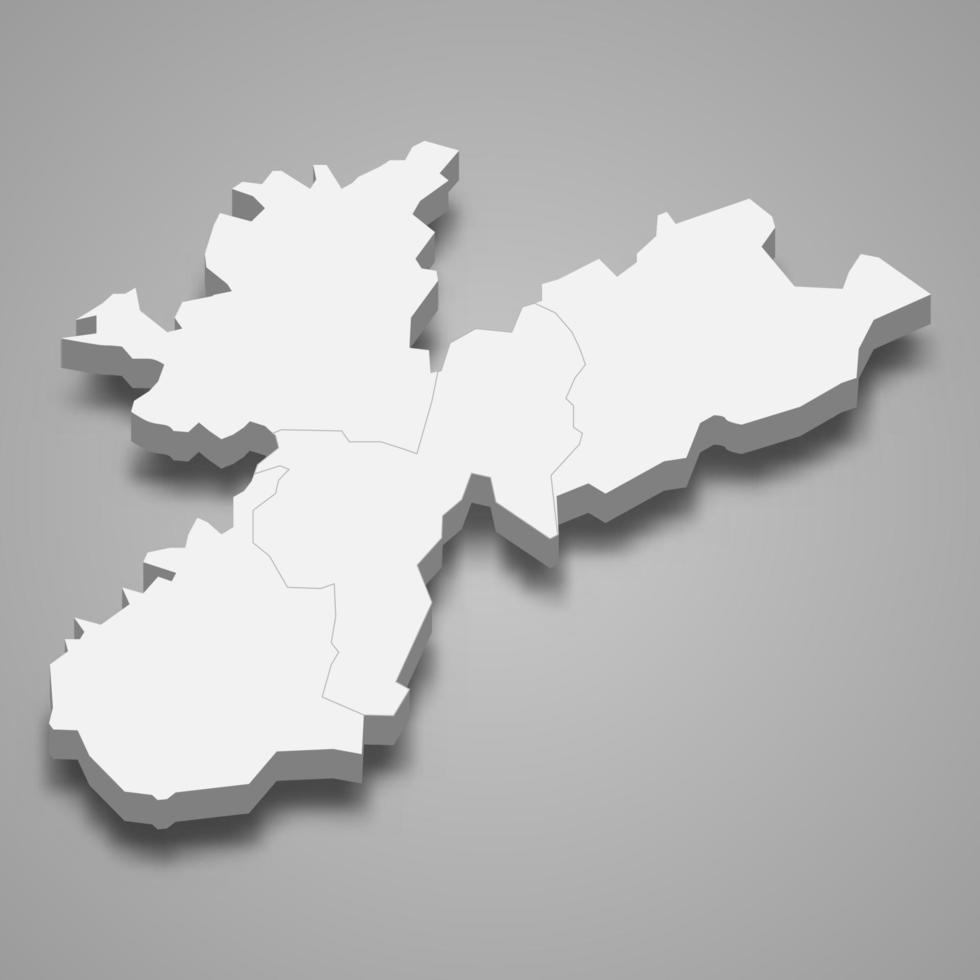 El mapa isométrico 3d de nabatieh es una gobernación del líbano vector