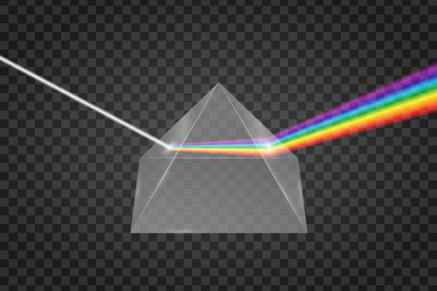 Glass pyramid refraction of light, vector