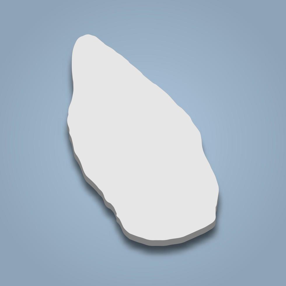 3d isometric map of Sandwip is an island in Bangladesh vector