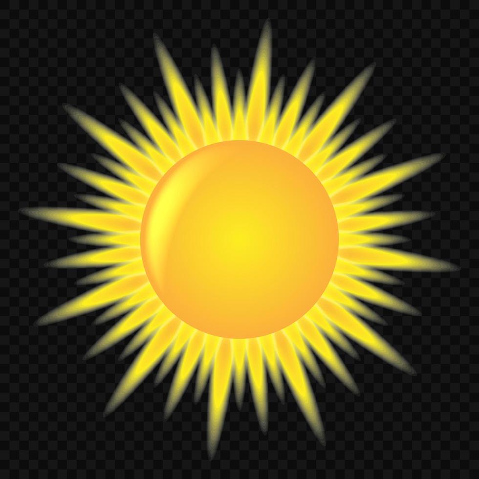 3d cute sun icon vector