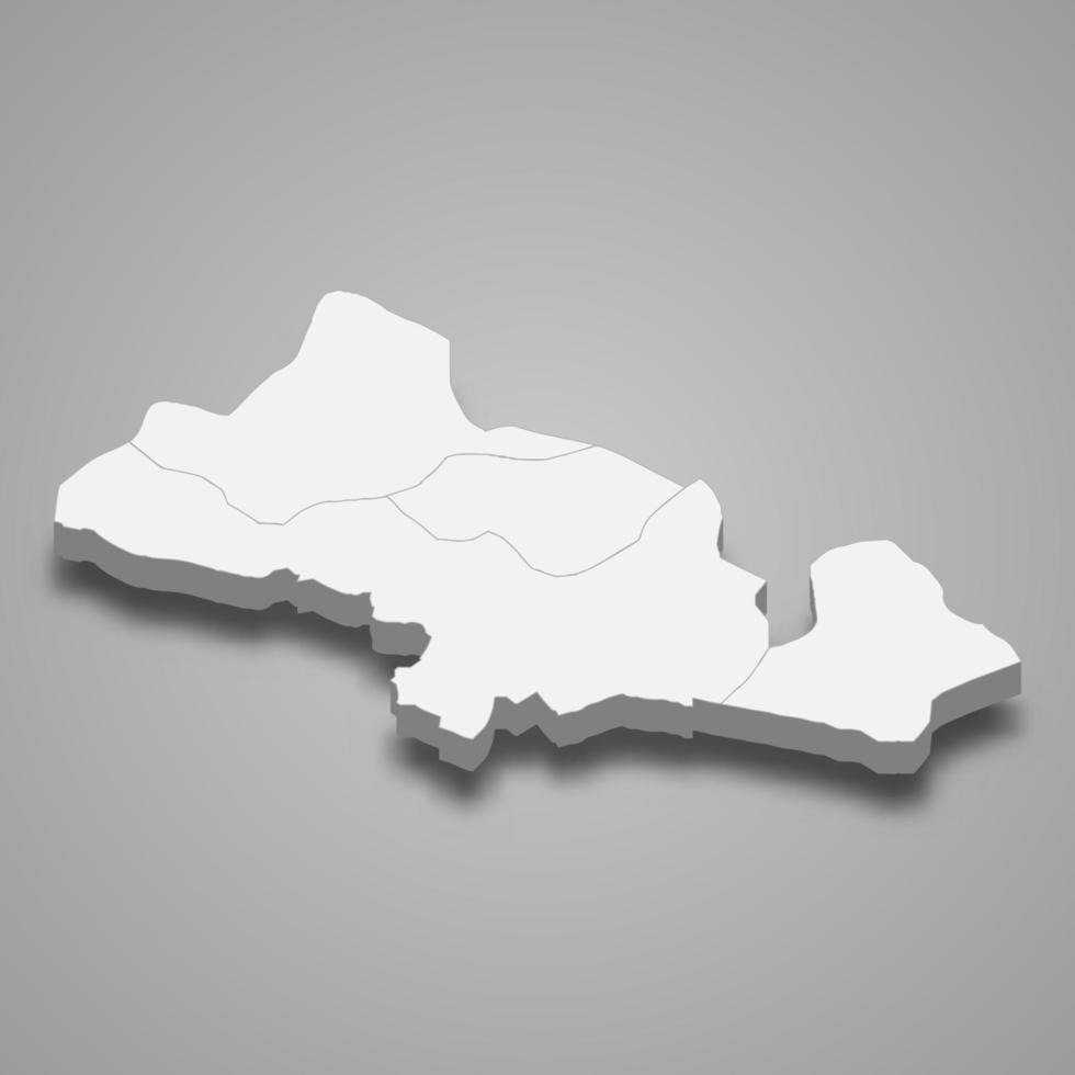 3d isometric map of Kilis is a province of Turkey vector