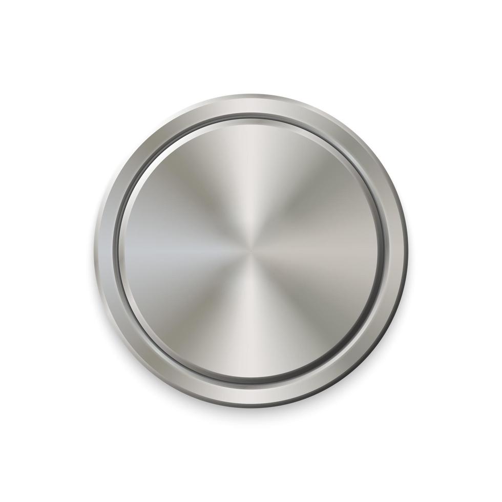 realistic metal button vector