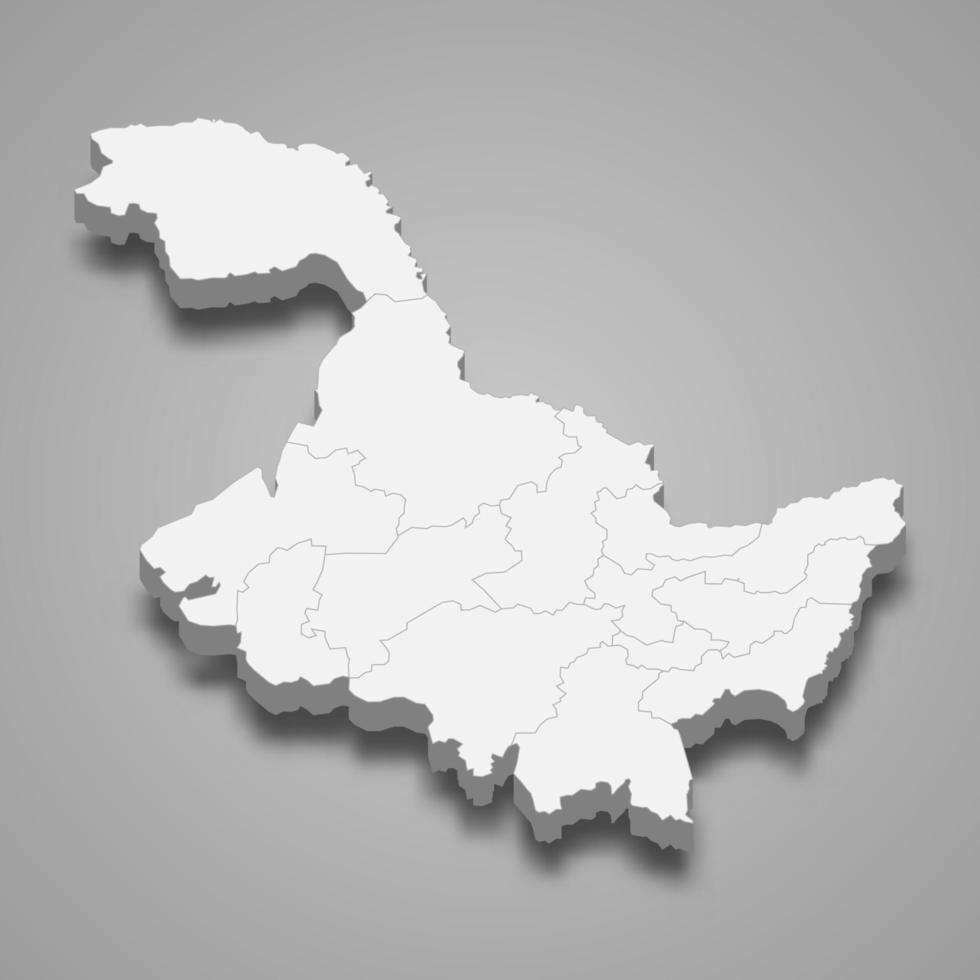 3d map province of China vector