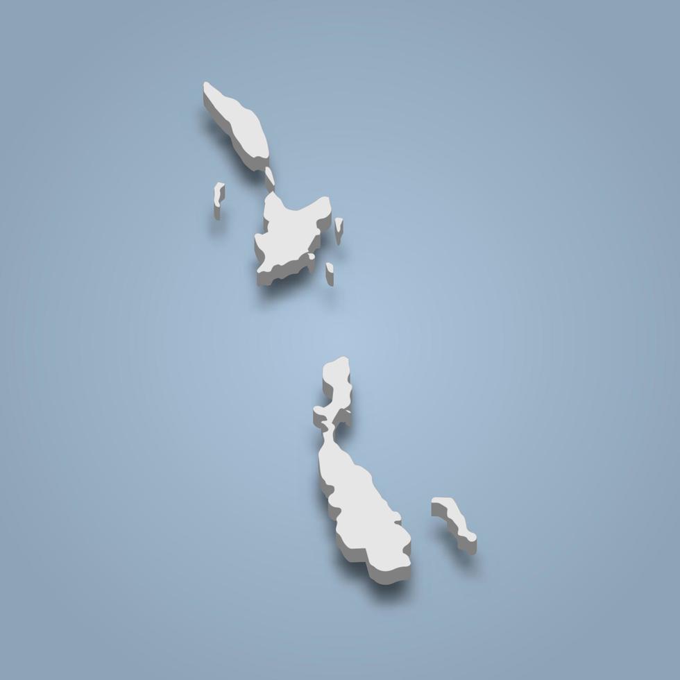 3d isometric map of Molle Islands is an island in Australia vector