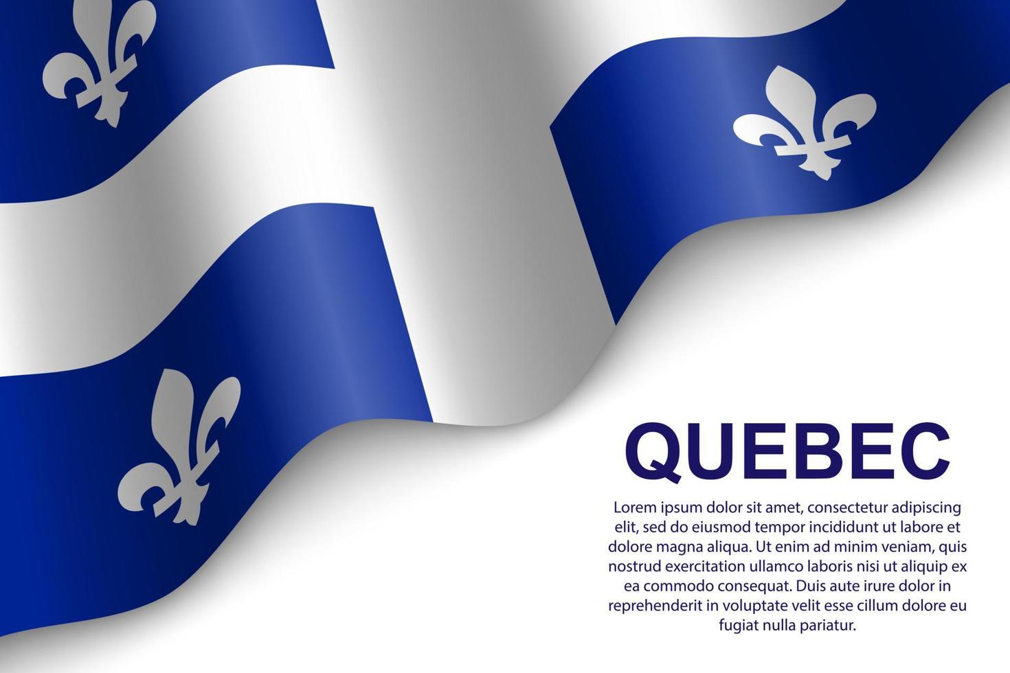 waving flag of Quebec vector