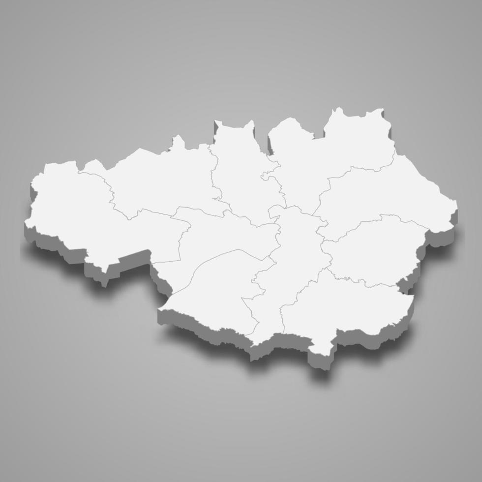 3d map of Greater Manchester is a ceremonial county of England vector