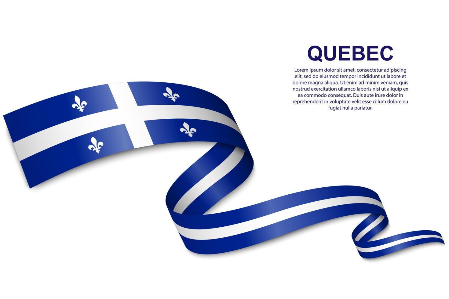 waving flag of Quebec vector