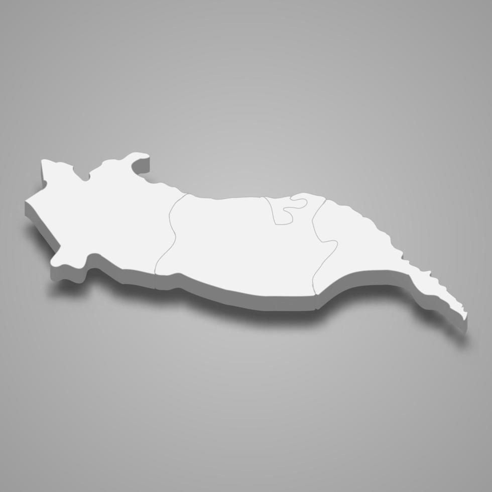 3d isometric map of Igdir is a province of Turkey vector